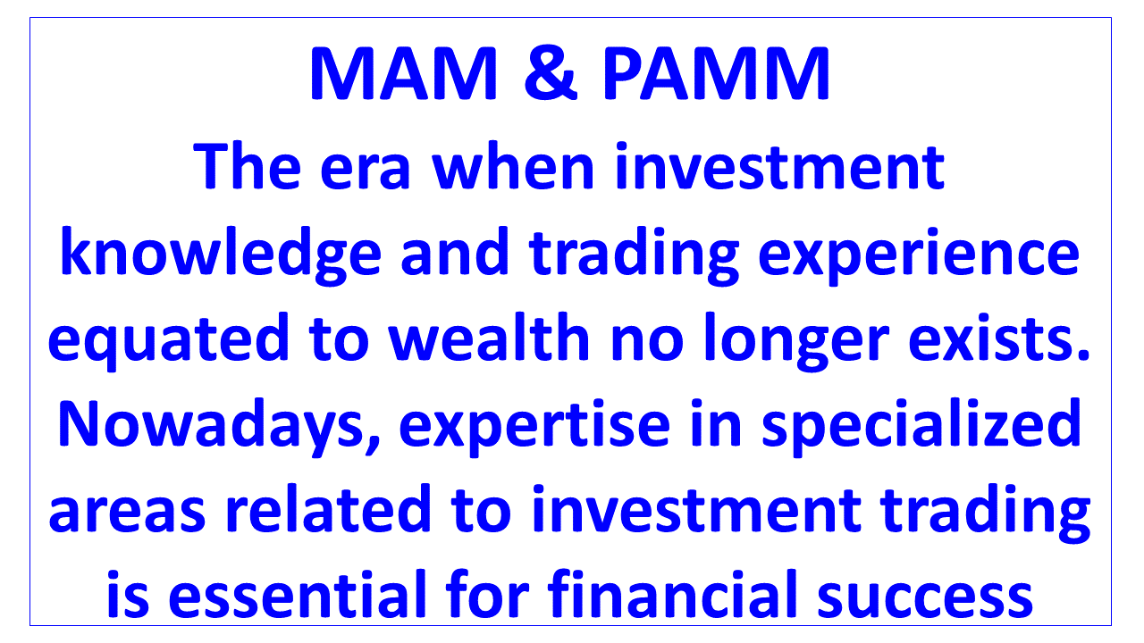 trading knowledge experience equated to wealth no longer exists en